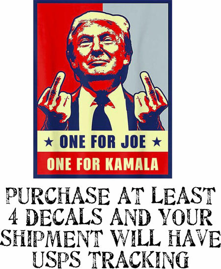 Trump Bumper Sticker - One for Joe Biden one for Kamala Harris 6" x 4" Sticker - Powercall Sirens LLC