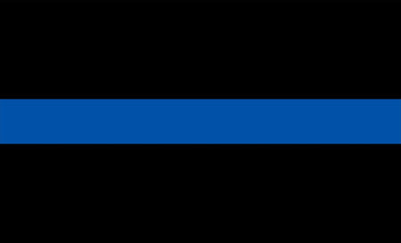 Thin Blue Line Decal Reflective 5"x3" Blue stripe Police LEO Officer Set of 2 - Powercall Sirens LLC