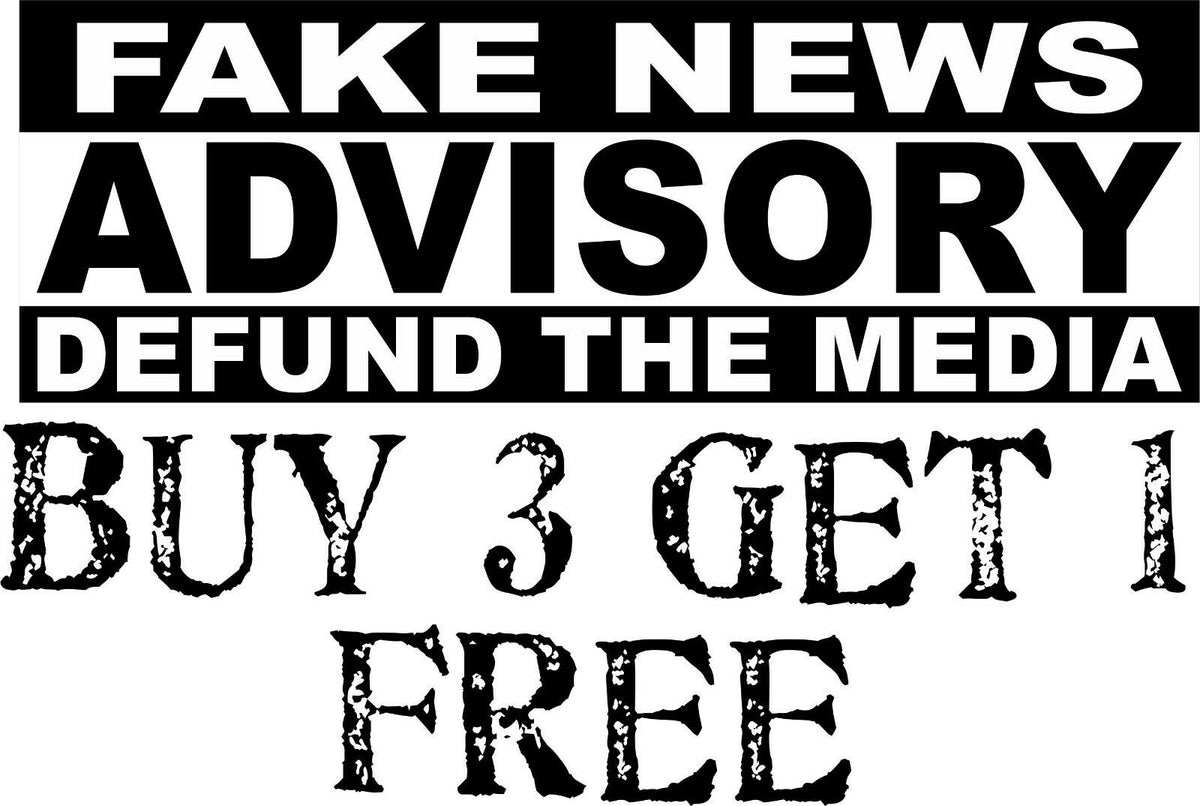 Defund the Media Bumper Sticker Fake News Advisorty 8.7" x 3" Buy 3 get one free - Powercall Sirens LLC
