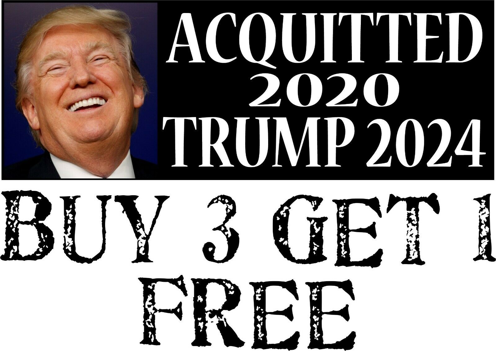 TRUMP ACQUITTTED Bumper Sticker - Acquitted 2020 TRUMP 24 STICKER 8.7"x3" - Powercall Sirens LLC