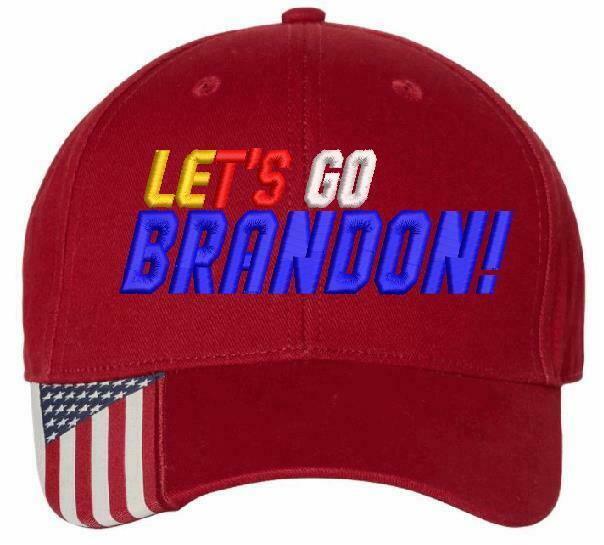 Let's Go Brandon Racing Stripes Embroidered Adjustable USA300 Hat, FJB JOE BIDEN - Powercall Sirens LLC