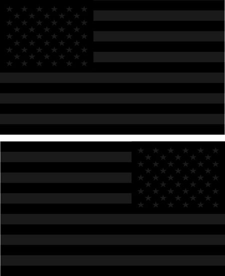 USA Flag Decal - Reflective Black Light Decal with regular or opposite facing - Powercall Sirens LLC