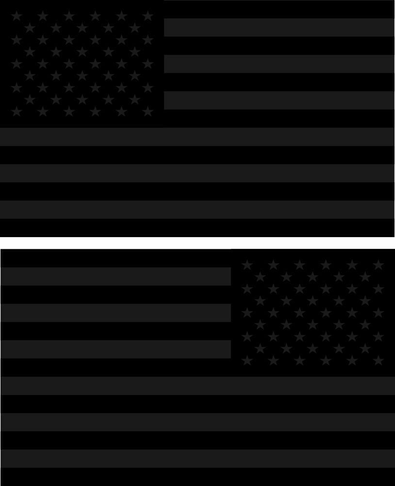 USA Flag Decal - Reflective Black Light Decal with regular or opposite facing - Powercall Sirens LLC