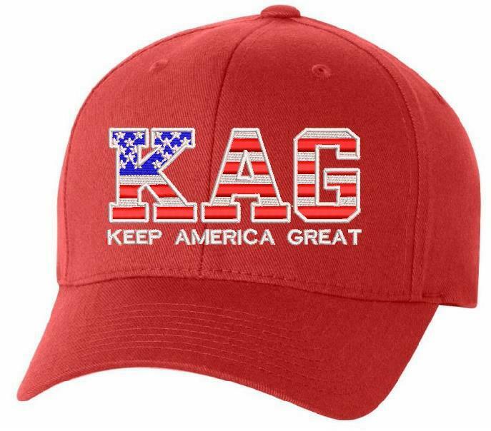 Keep America Great USA Trump KAG Flex fit Embroidered hat with BACK USA FLAG - Powercall Sirens LLC
