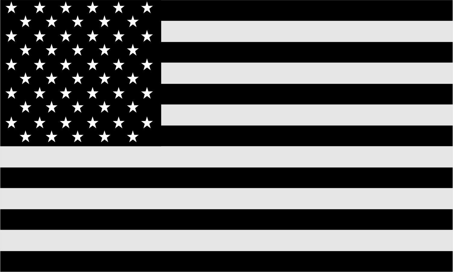 USA Flag Black/White Decal Sticker in Reflective Multiple Sizes, Exterior Decal - Powercall Sirens LLC
