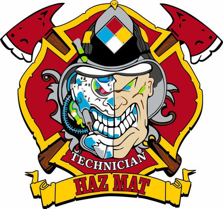 Firefighter Decal-Hazmat Technician Skull Exterior Window Decal - Various Sizes - Powercall Sirens LLC