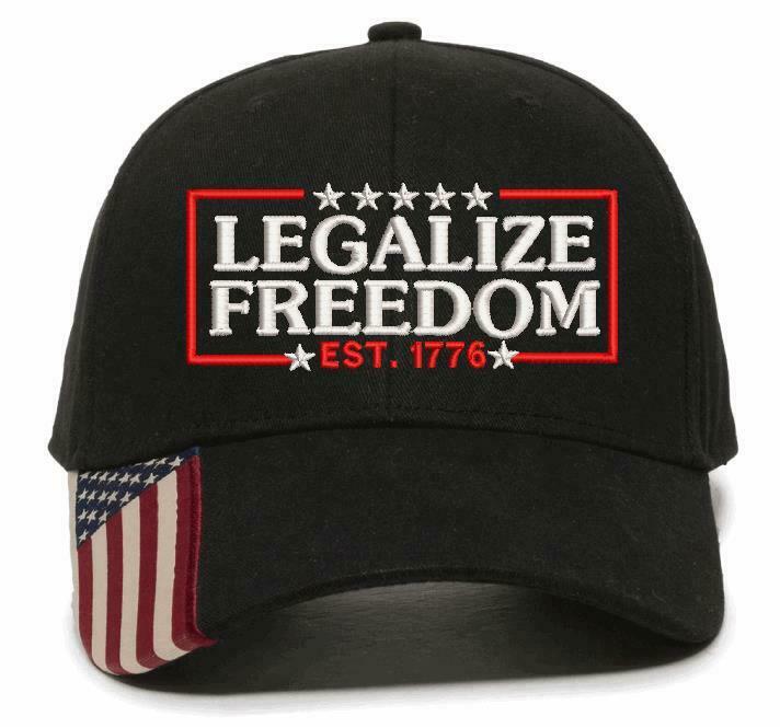 Legalize Freedom Est. 1776 Hat USA300 Flag Brim Adjustable Hat FJB FU46