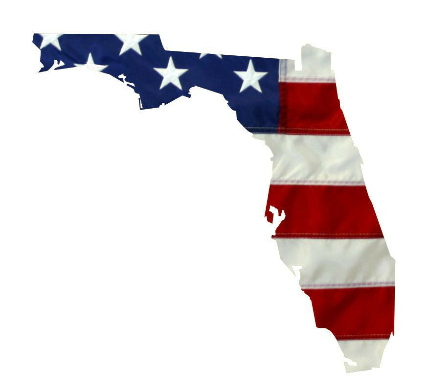 State of Florida Realistic American Flag Window Decal - Various Sizes - Powercall Sirens LLC