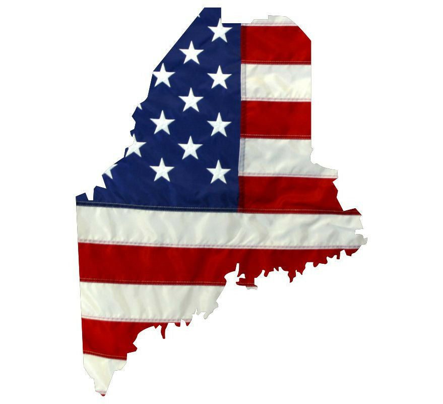State of Maine Realistic American Flag Window Decal - Various Sizes - Powercall Sirens LLC