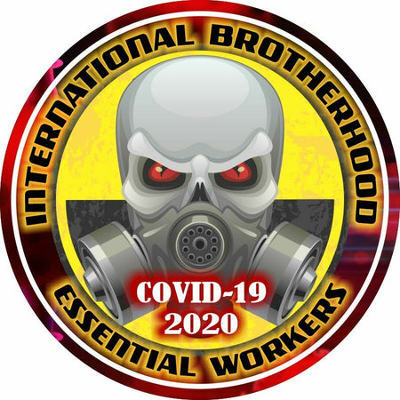 Essential Worker Decal - Brotherhood Skull Biohazard Version, UV Laminated Decal - Powercall Sirens LLC