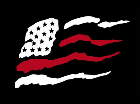Thin RED line decal - Die Cut USA Flag RED line window Decal - Various Sizes - Powercall Sirens LLC