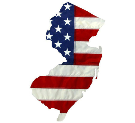 State of New Jersey Realistic American Flag Window Decal - Various Sizes - Powercall Sirens LLC