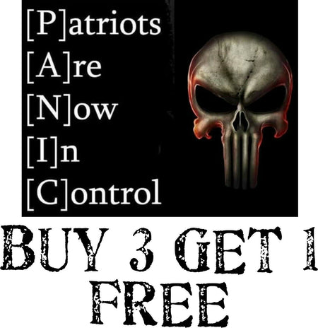 The Patriot Party PANIC Patriots are now in control bumper sticker 5" x 6" TRUMP - Powercall Sirens LLC