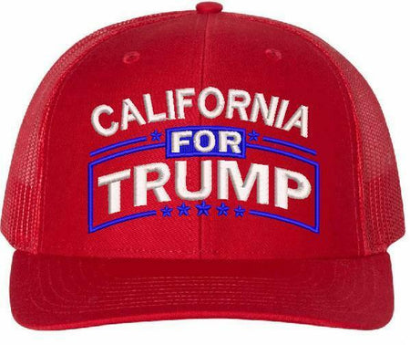 California for Trump Embroidered Ball Cap - Various Hat Choices Free Shipping - Powercall Sirens LLC