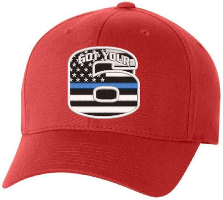 Police Got your Six Embroidered Flex Fit Hat - Got your Six LEO - Various Sizes - Powercall Sirens LLC