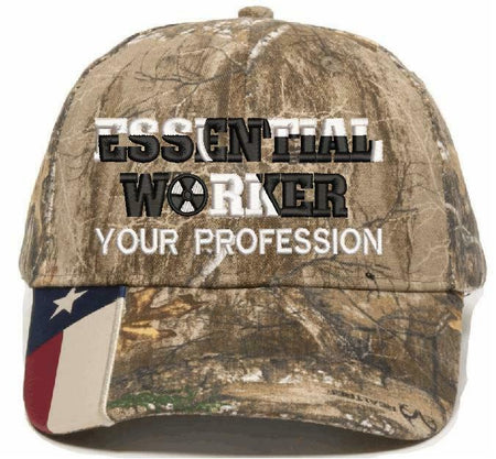 Essential Worker Custom Embroidered Hat - CWF305 or Texas Hat w/ your profession - Powercall Sirens LLC
