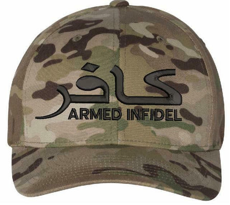 Armed Infidel Embroidered Flex fit or Adjustable Ball Cap - Various Options - Powercall Sirens LLC