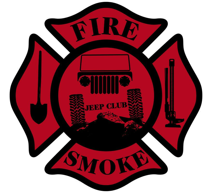 Firefighter decal - Club Fire Smoke Maltese cross - Various Sizes Free Ship - Powercall Sirens LLC