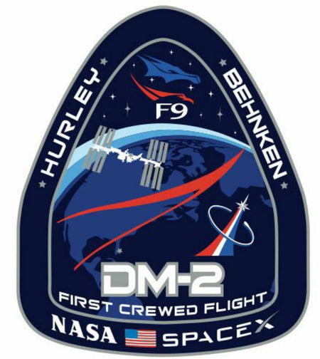 NASA SpaceX Falcon 9 DM-2 First Crewed Flight window/Hard hat Decal - Var. Sizes - Powercall Sirens LLC