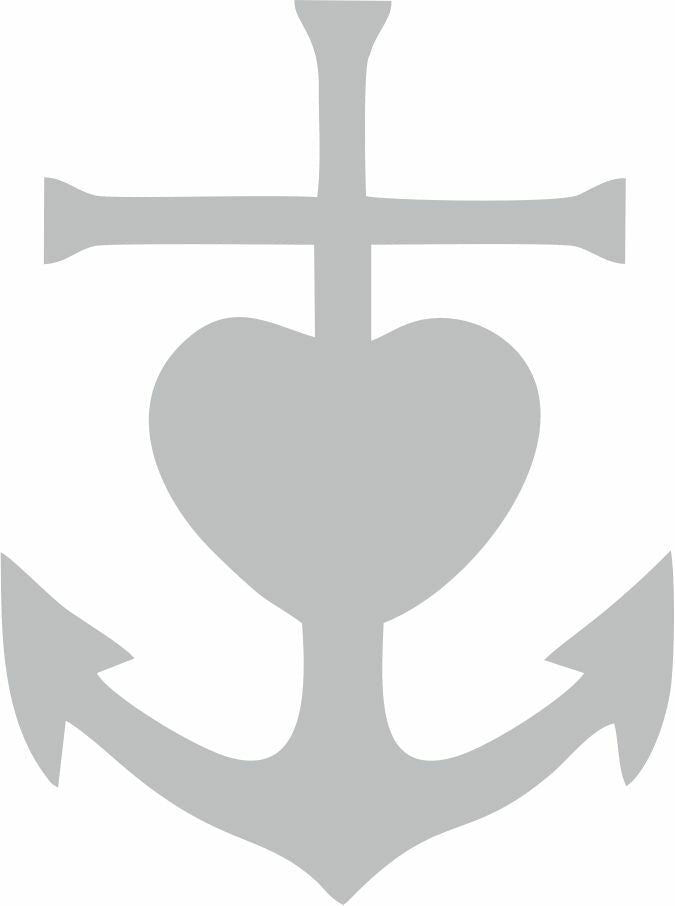 Religious Decal Christian Cross Heart and Anchor Exterior Window Various Sizes - Powercall Sirens LLC