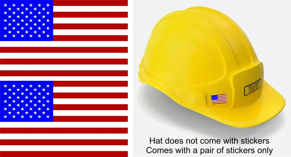 American Flag 3M REFLECTIVE Hard Hat Stickers 2" x 1.2" PAIR OF DECALS - Powercall Sirens LLC