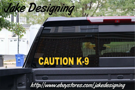 Caution K-9 Decal 2.5" x 24" Large Dog Sticker Various Colors/Materials K9 Decal - Powercall Sirens LLC