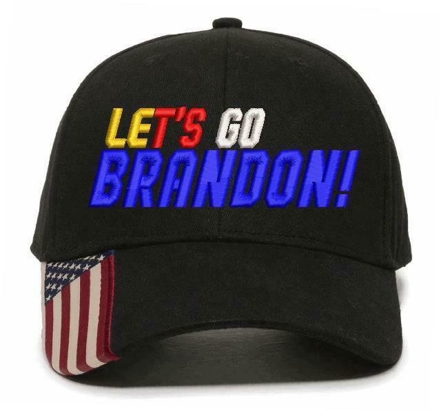 Let's Go Brandon Racing Stripes Embroidered Adjustable USA300 Hat, FJB JOE BIDEN - Powercall Sirens LLC