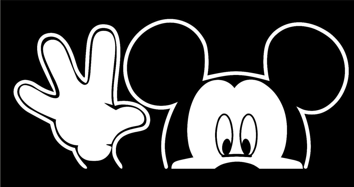 Mickey Mouse Waving Decal Disney Exterior Window Sticker-Various Sizes Free Ship - Powercall Sirens LLC