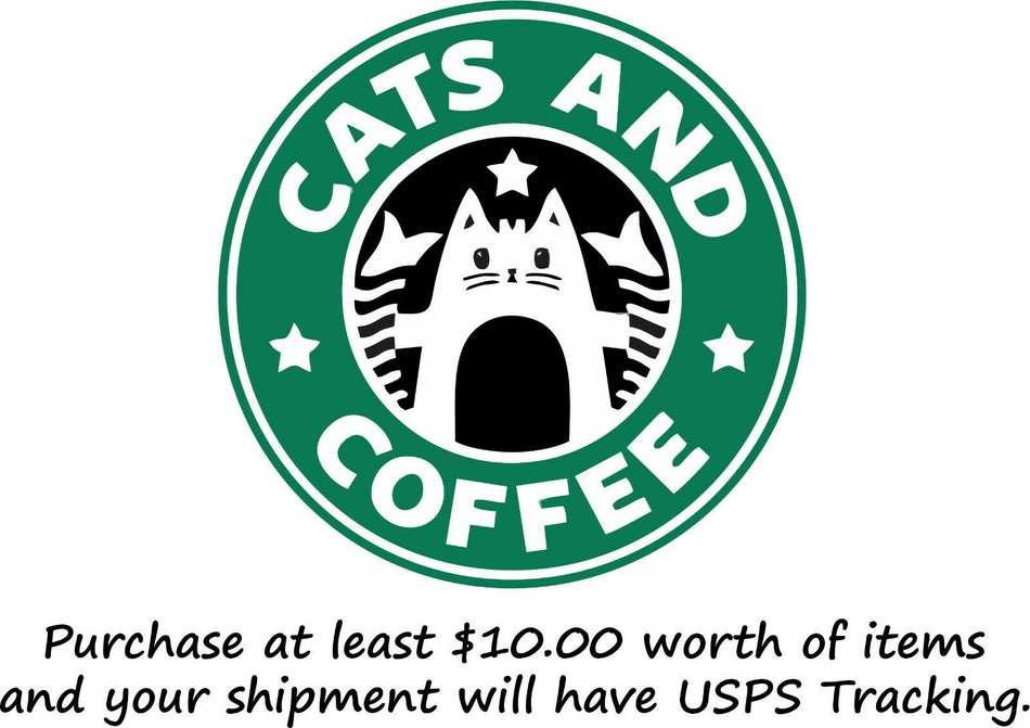 Cats and Coffee Window / Hard Hat Decal Sticker - Various Sizes Cats and Coffee - Powercall Sirens LLC