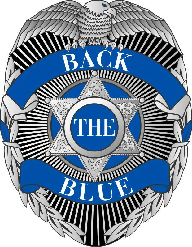 Thin Blue Line Decal - BACK THE BLUE - Blue Line badge Decal - Various Sizes - Powercall Sirens LLC