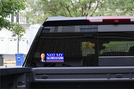 NOT MY PRESIDENT Joe Biden ANTI BIDEN Bumper Sticker PRO TRUMP 8.7" X 3" Sticker - Powercall Sirens LLC