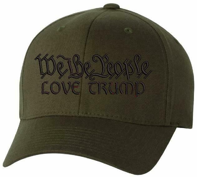 We The People "LOVE TRUMP" Flex Fit 6277 Embroidered Low Profile Ball Cap - Powercall Sirens LLC