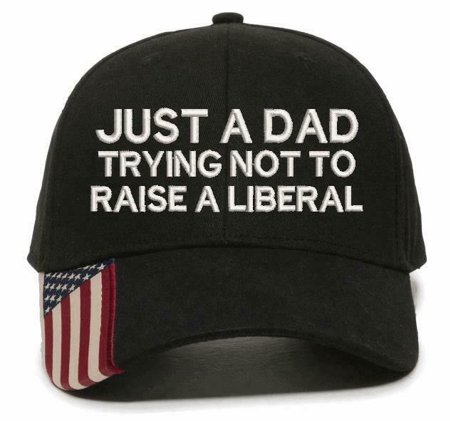 Anti Liberal Hat Just a Dad Trying not to raise a liberal USA300 Adjustable hat