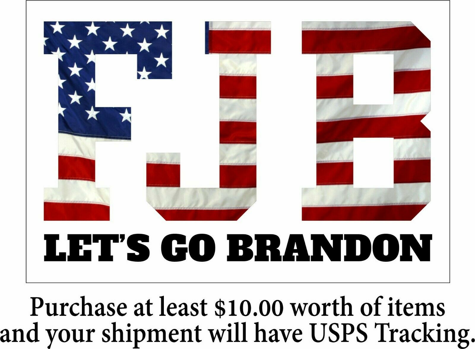 Let's go Brandon Sticker FJB Racing Anti Joe Biden Window Sticker 6" x 4" Decal - Powercall Sirens LLC