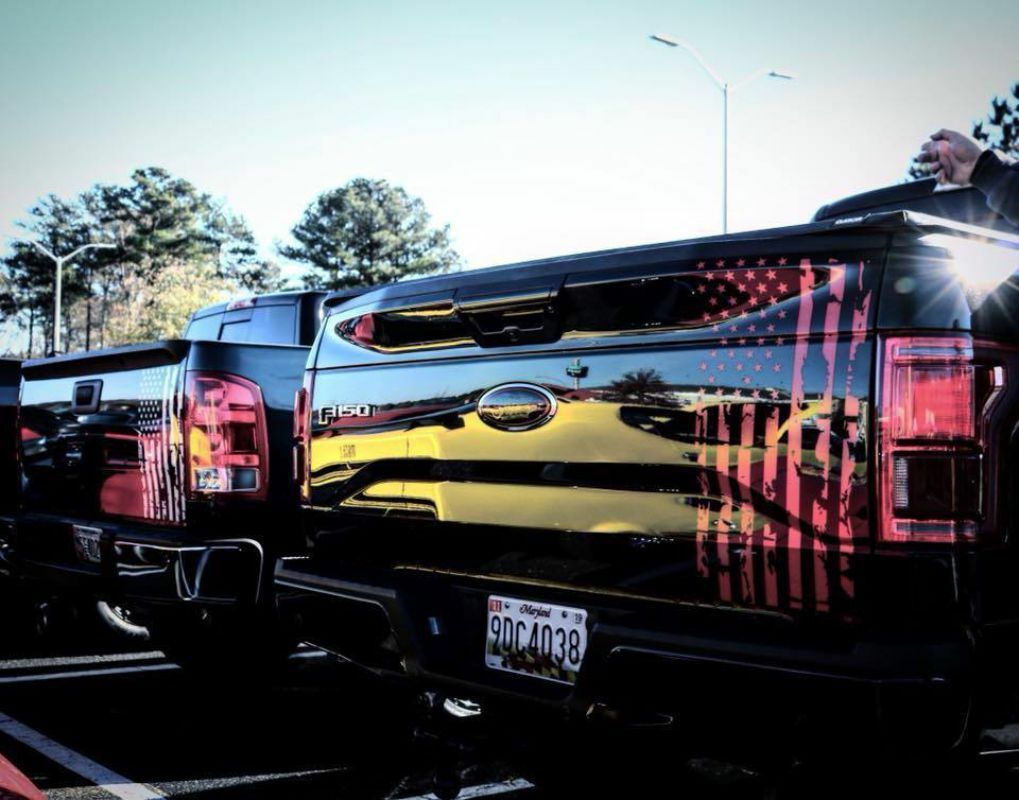 USA Flag die cut Window truck body exterior decal, various colors and sizes avai - Powercall Sirens LLC