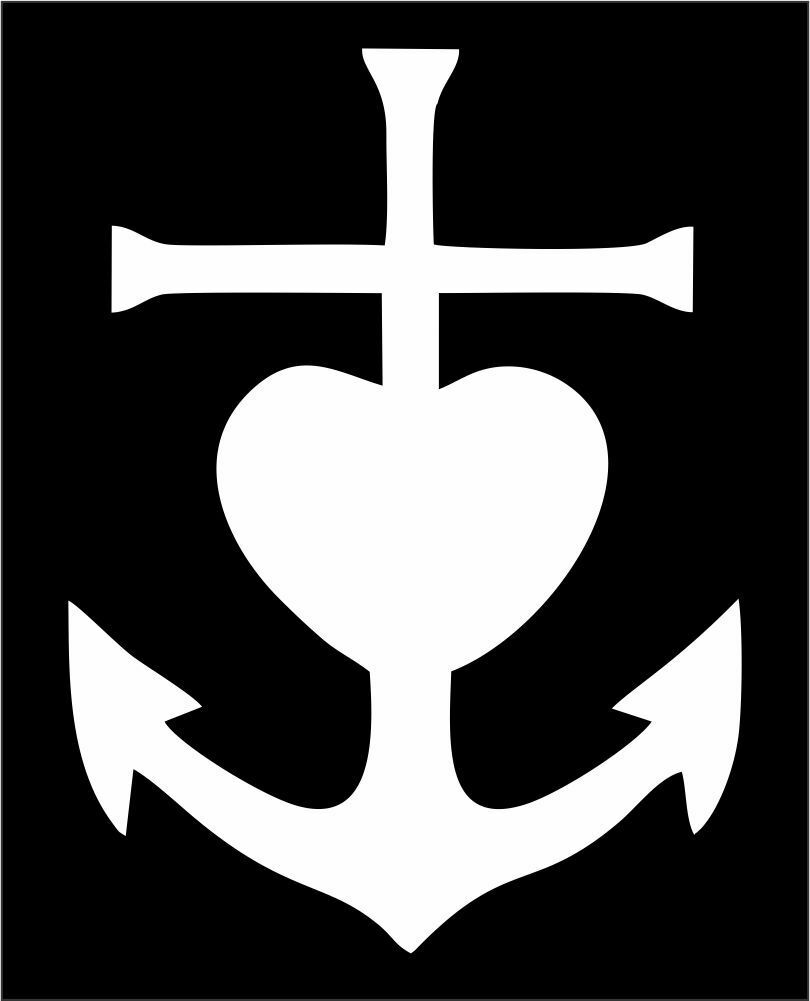 Religious Decal Christian Cross Heart and Anchor Exterior Window Various Sizes - Powercall Sirens LLC