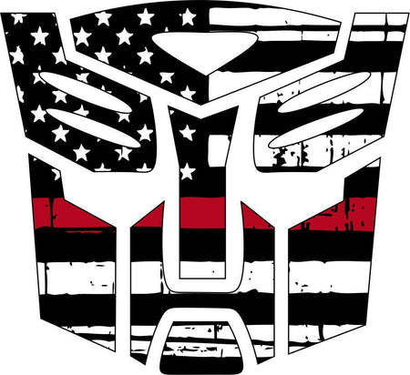 Thin red line decal - Transformer Autobot red Line Decal in many sizes - Powercall Sirens LLC