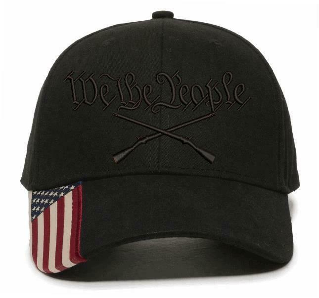 We The People Embroidered Hat 2nd Amendment USA300 Outdoor Cap w/Flag Brim - Powercall Sirens LLC