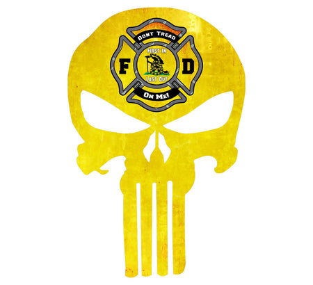 Punisher Skull Decal - Don't Tread on Me FD MALTESE VERSION - Various Sizes - Powercall Sirens LLC