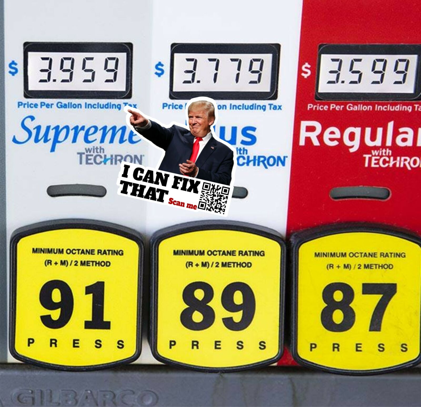 I can fix that Trump Anti Biden Gas Sticker Pack of 16 Decals 2" x 2.2" QR Code - Powercall Sirens LLC