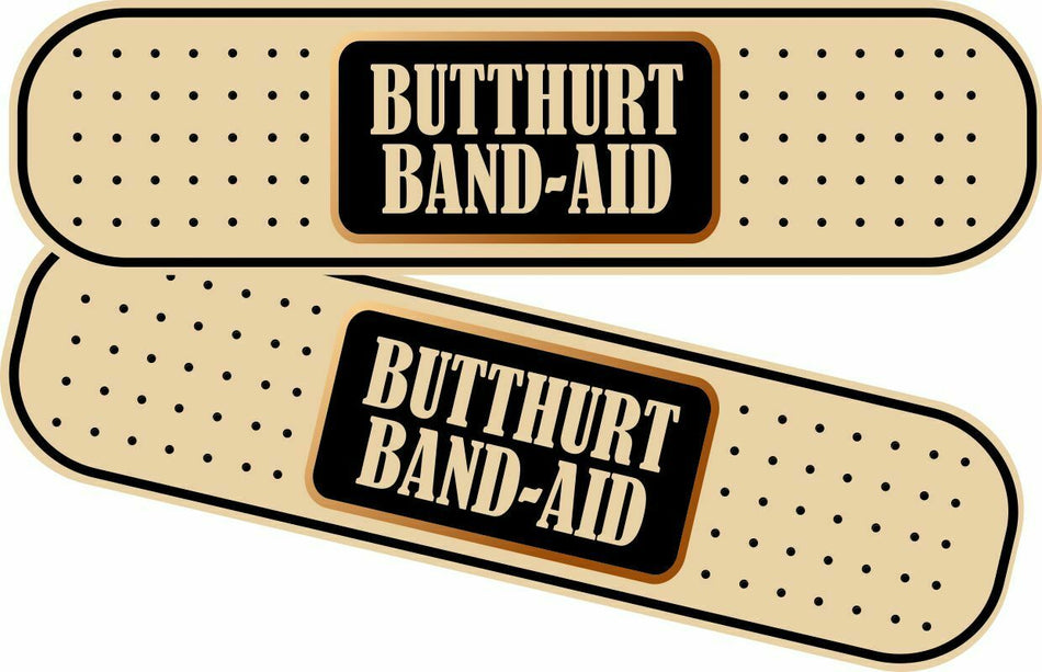 Band aid Butt Hurt Dent Ding Scratch Cover Car Decal / Sticker Pack of 2 Decals - Powercall Sirens LLC