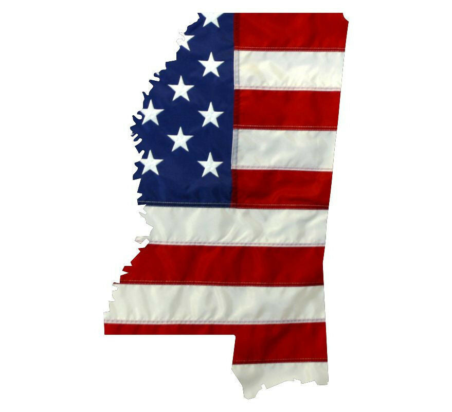 State of Mississippi Realistic American Flag Window Decal - Various Sizes - Powercall Sirens LLC