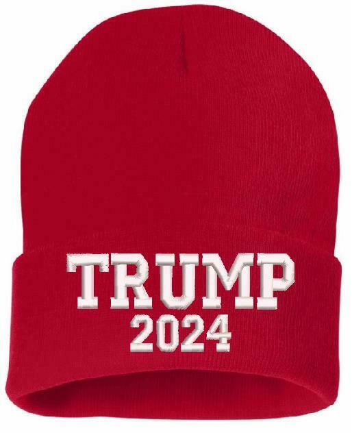 Trump 2024 Winter Hat - Embroidered Cuff or Beanie Choice SP12 or SP08 Trump Hat - Powercall Sirens LLC