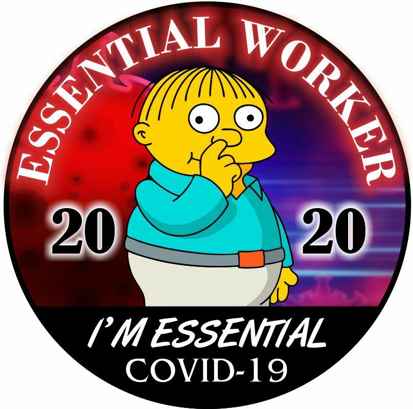 Essential Worker Ralph I'm Essential Red Background Essential Worker Decal - USA - Powercall Sirens LLC