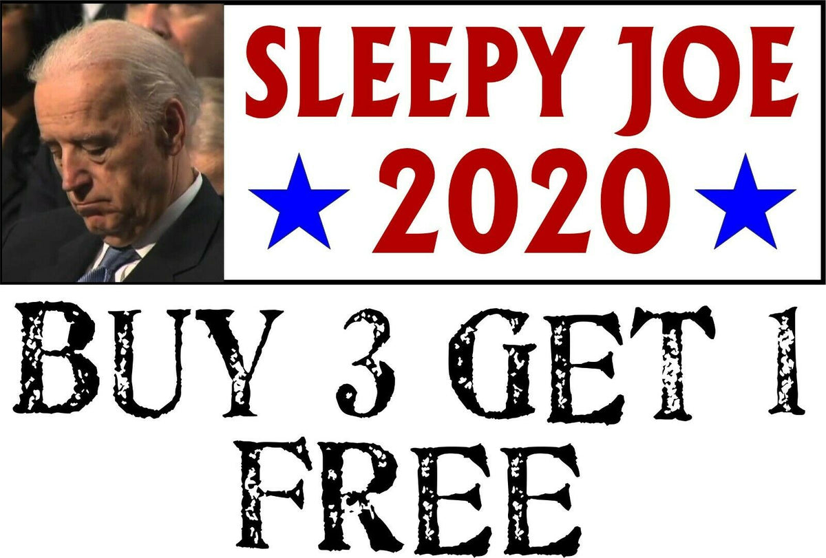 SLEEPY JOE BUMPER STICKER, Biden Sleep Joe 2020 Bumper Sticker 8.7" x 3" - Powercall Sirens LLC