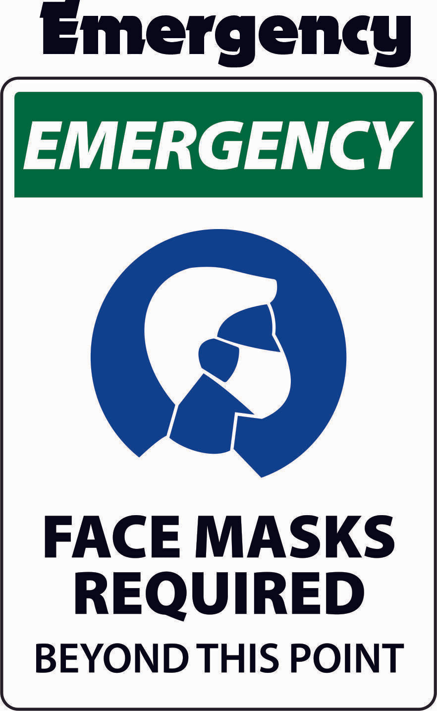 NOTICE FACE MASK REQUIRED STICKERS / SAFETY SIGN Quantity of 2 DECALS. - Powercall Sirens LLC