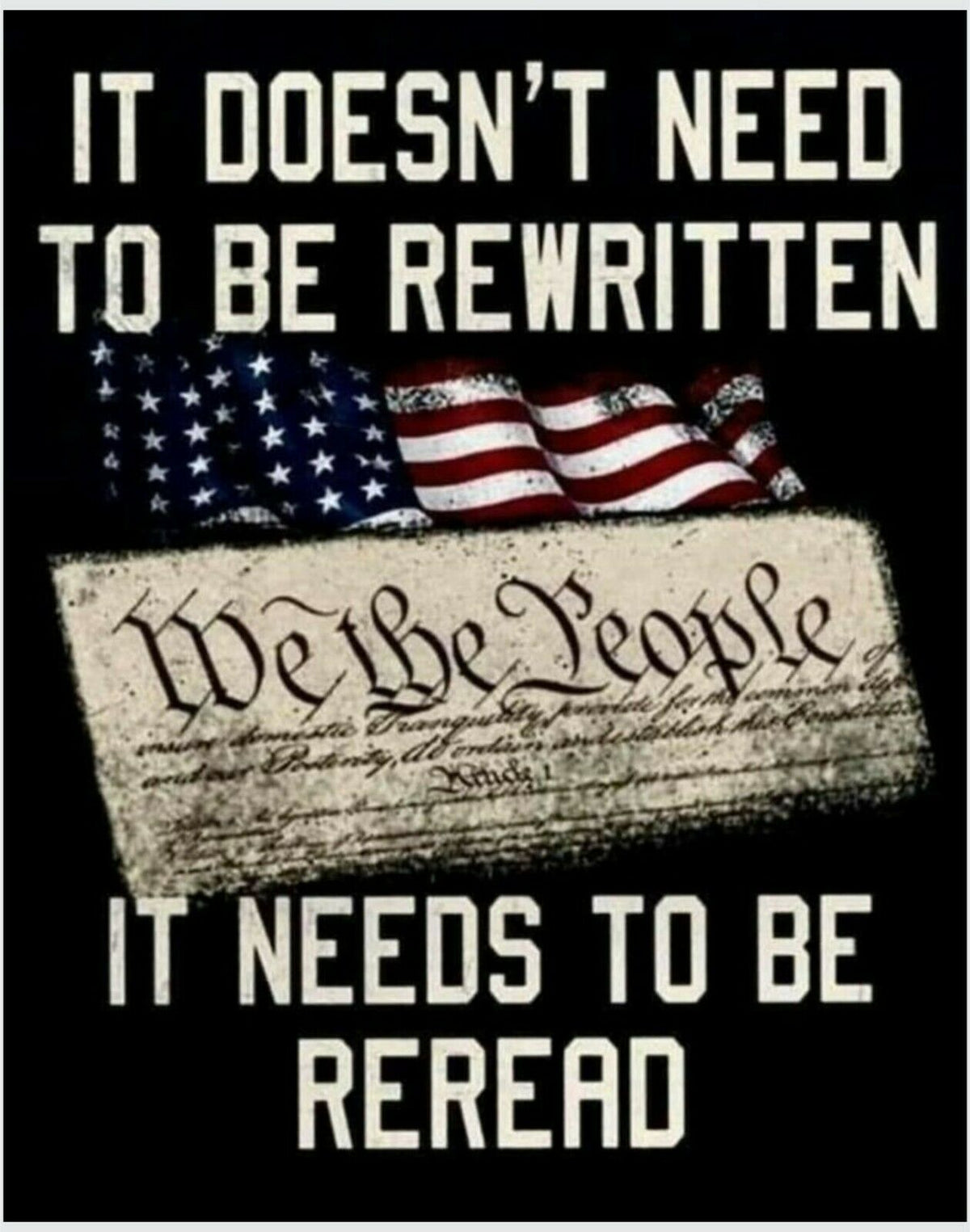 We the People Constitution needs to be re-read 6" x 4.8 Bumper Sitcker 2nd Amend - Powercall Sirens LLC