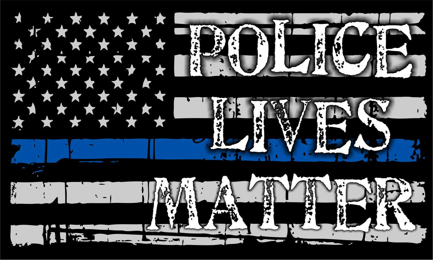 Police Lives Matter Distressed Flag Decal - Powercall Sirens LLC
