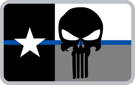 Texas Punisher Flag Decal - Numerous Sizes Free Shipping - Powercall Sirens LLC