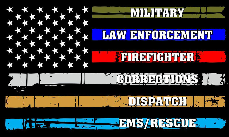Thin Blue Line Flag MAGNET - Military, Police, Firefighter, Corrections MAGNET - Powercall Sirens LLC